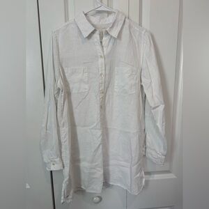 Lilly Pulitzer White Long-Sleeve Button-Down Cover Up Dress